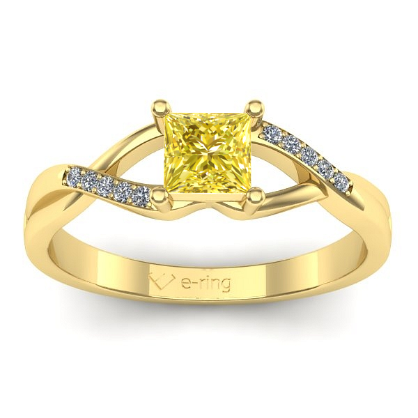 Inel de logodna cu safir galben patrat