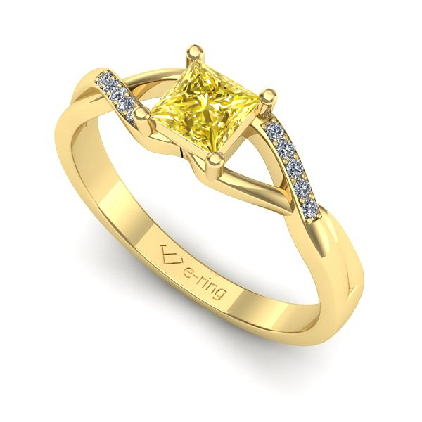 Inel din aur galben cu safir galben