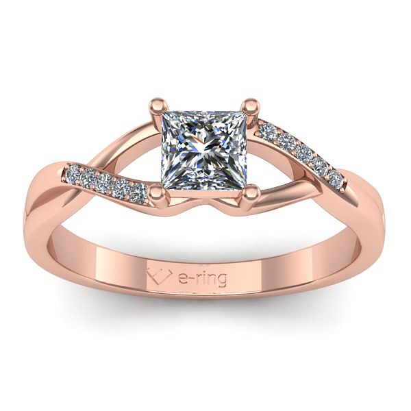 Inel logodna cu diamant patrat