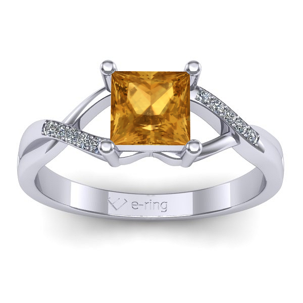 Inel de logodna cu citrin patrat