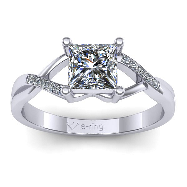 Inel de logodna cu diamant de laborator patrat