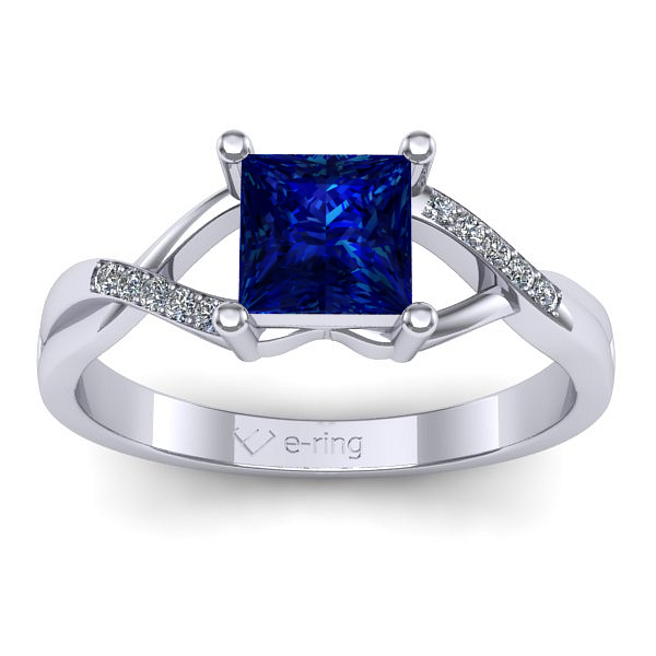 Inel logodna cu safir patrat