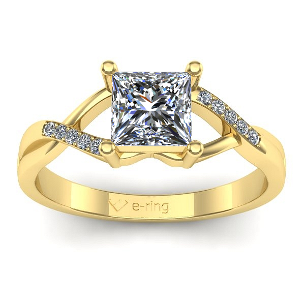 Inel logodna cu safir alb patrat