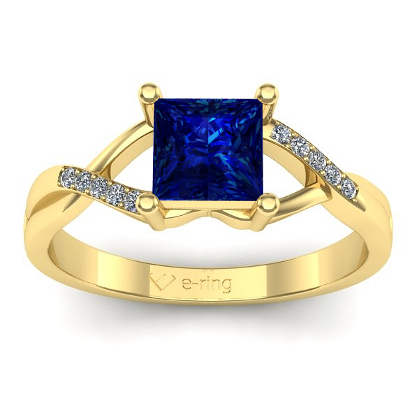 Inel cu safir patrat