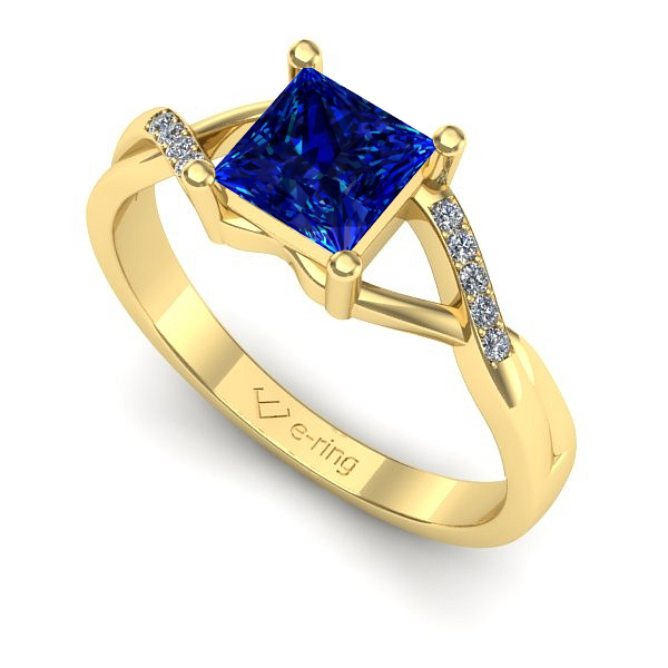 Inel din aur galben cu safir