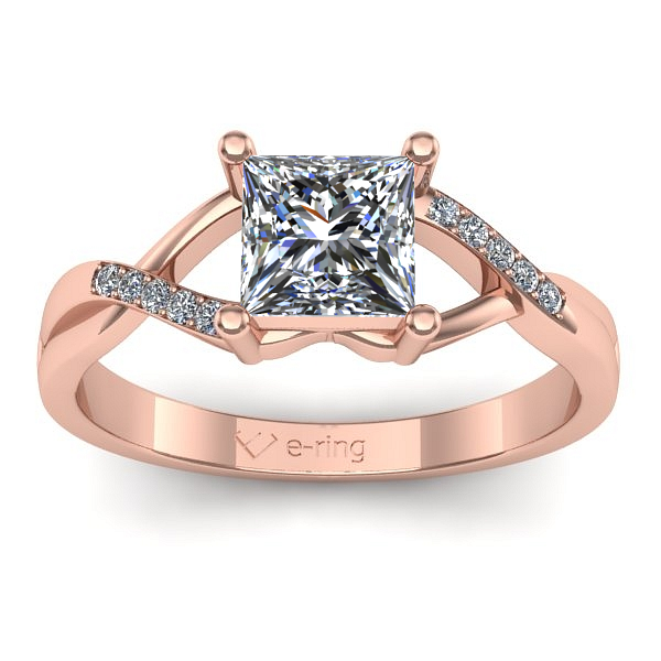 Inel de logodna cu safir alb patrat