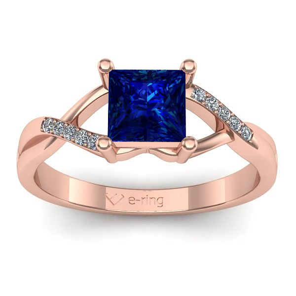 Inel de logodna cu safir patrat