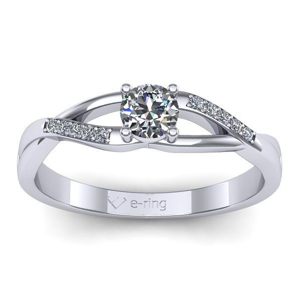 Inel logodna cu diamant rotund