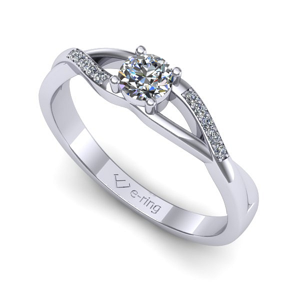 Inel din aur alb cu diamant