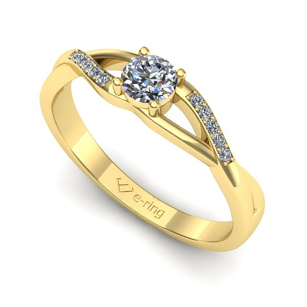 Inel logodna din aur galben cu diamant