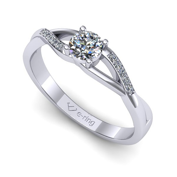 Inel de logodna din aur alb cu diamant