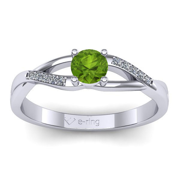 Inel cu peridot rotund