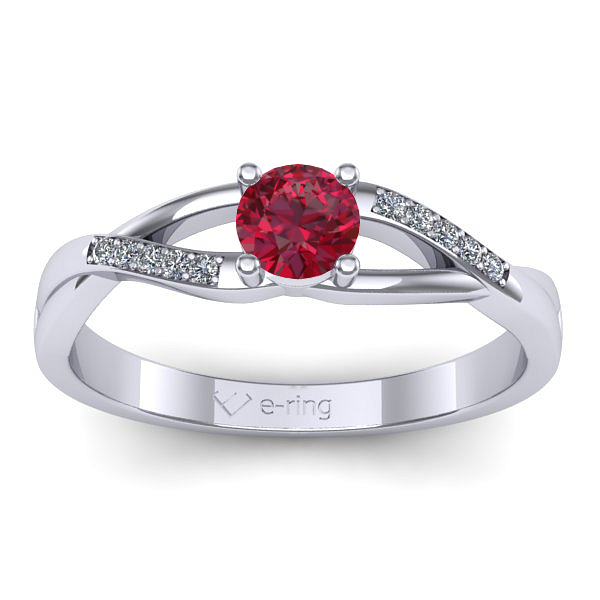 Inel cu rubin rotund