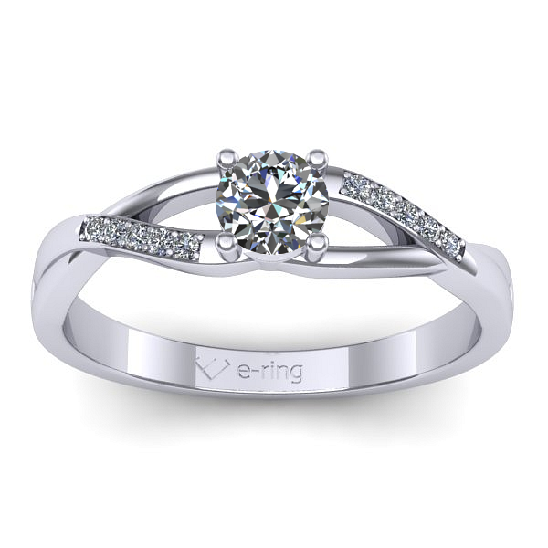 Inel de logodna cu safir alb rotund