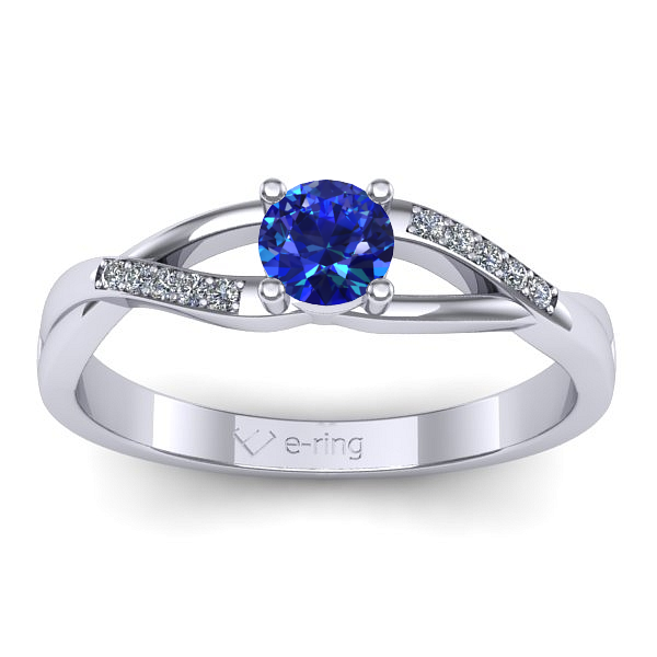 Inel de logodna cu safir rotund