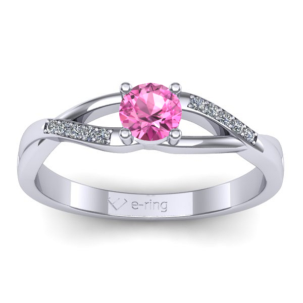 Inel cu safir roz rotund