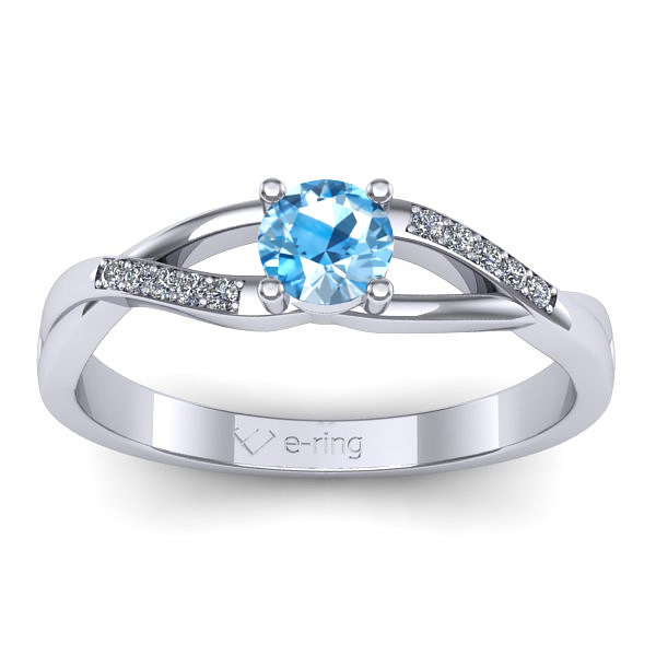 Inel cu topaz blue rotund