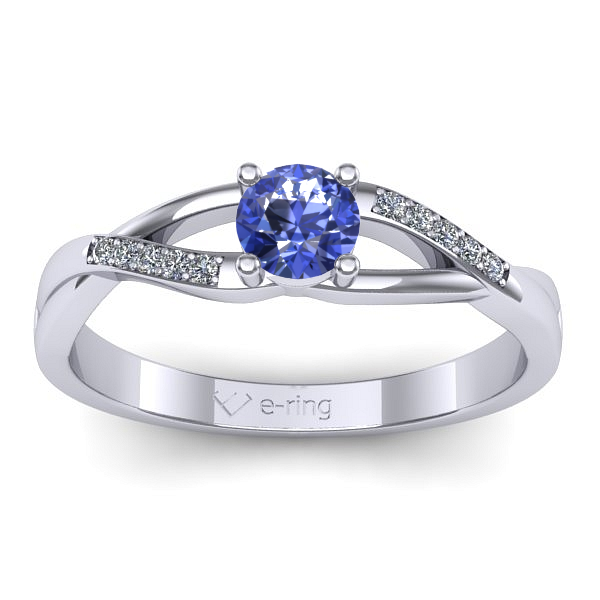 Inel logodna cu tanzanit rotund
