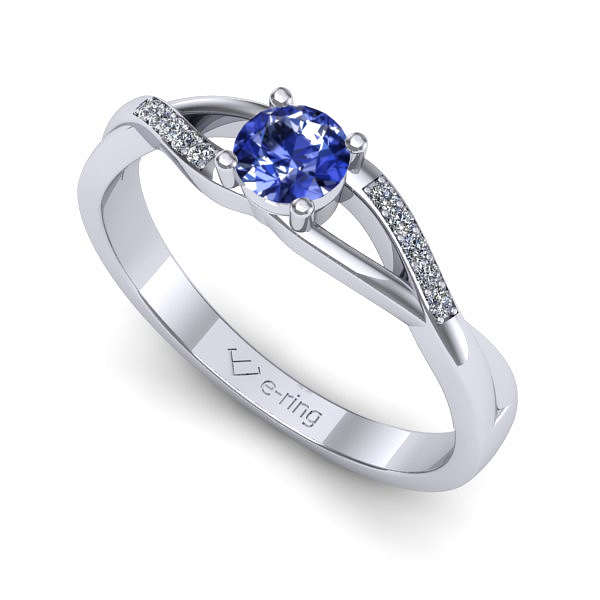 Inel din aur alb cu tanzanit