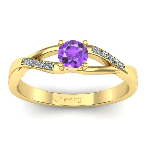 Inel cu ametist rotund