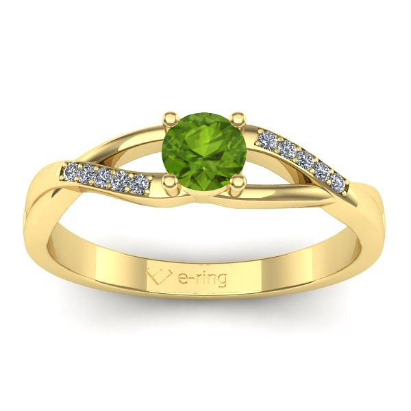 Inel cu peridot rotund