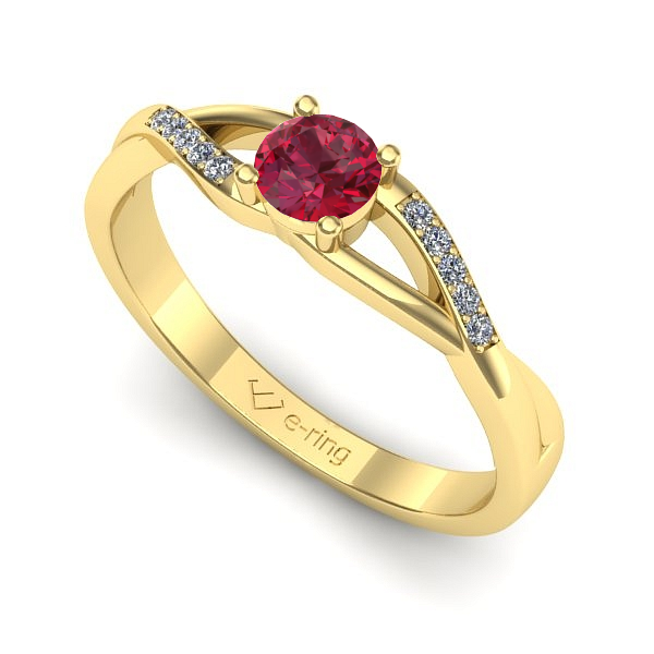 Inel din aur galben cu rubin