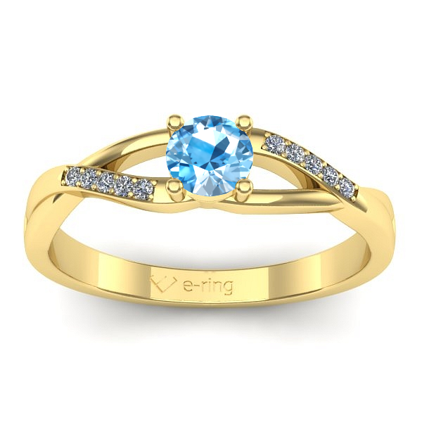 Inel de logodna cu topaz blue rotund