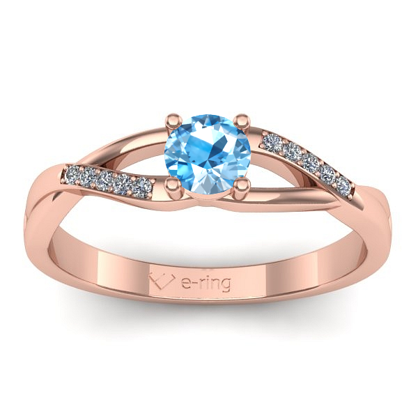 Inel cu topaz blue rotund