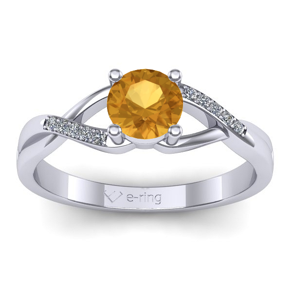 Inel de logodna cu citrin rotund