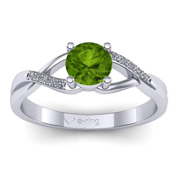 Inel de logodna cu peridot rotund