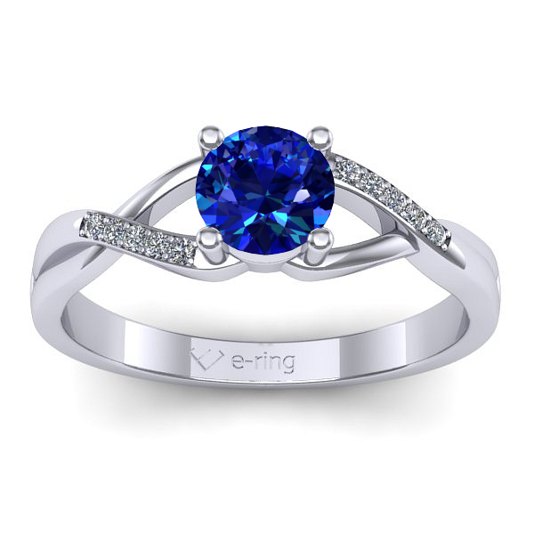 Inel logodna cu safir rotund