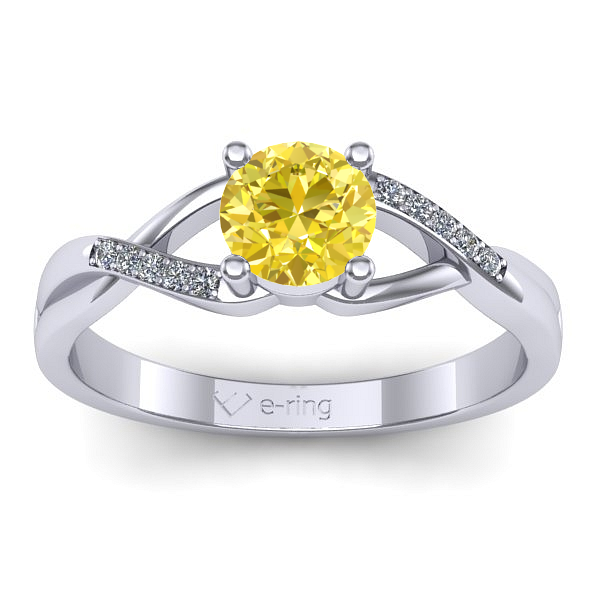 Inel cu safir galben rotund