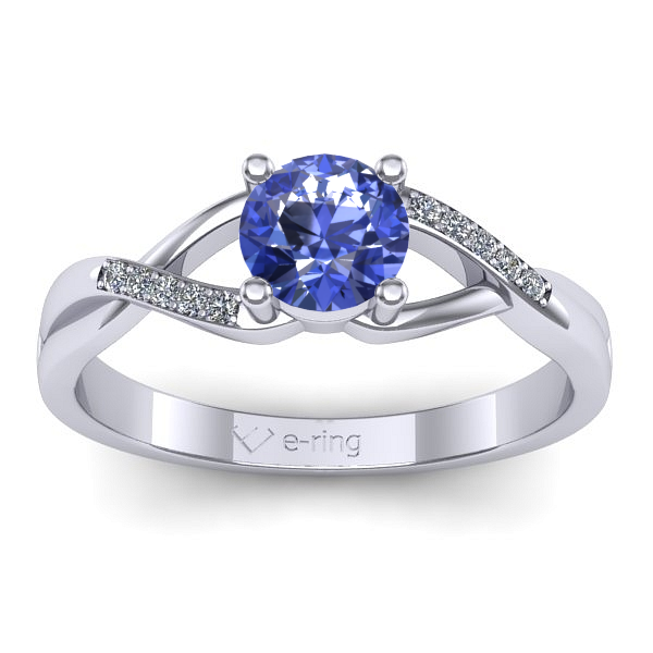 Inel de logodna cu tanzanit rotund