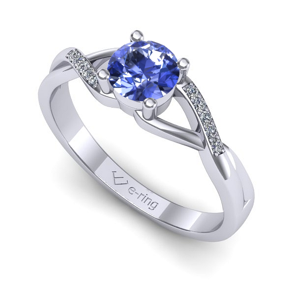 Inel de logodna din aur alb cu tanzanit