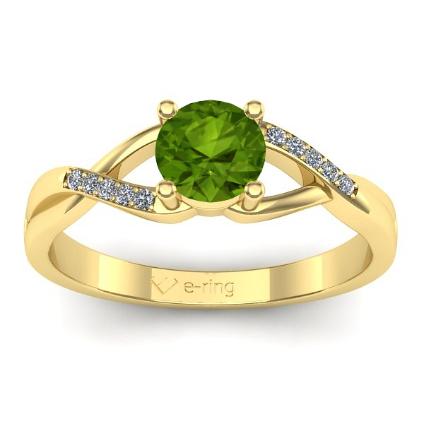Inel de logodna cu peridot rotund