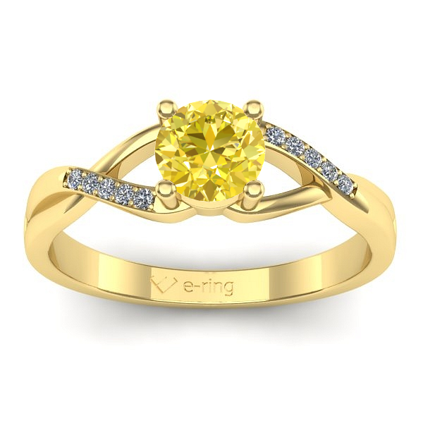 Inel logodna cu safir galben rotund