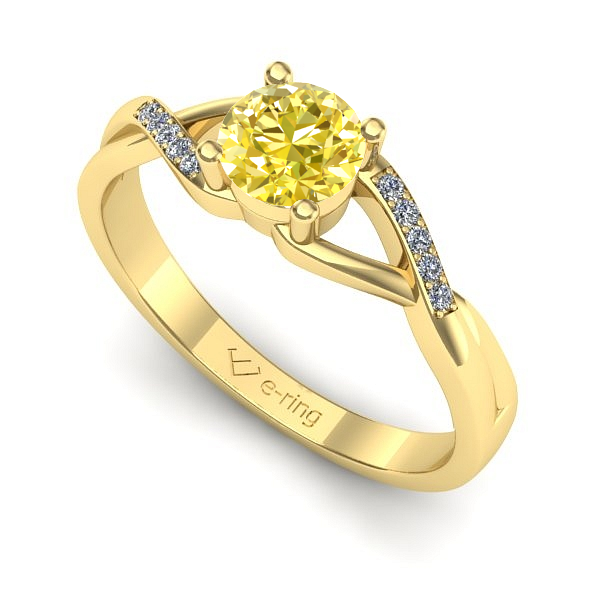 Inel din aur galben cu safir galben