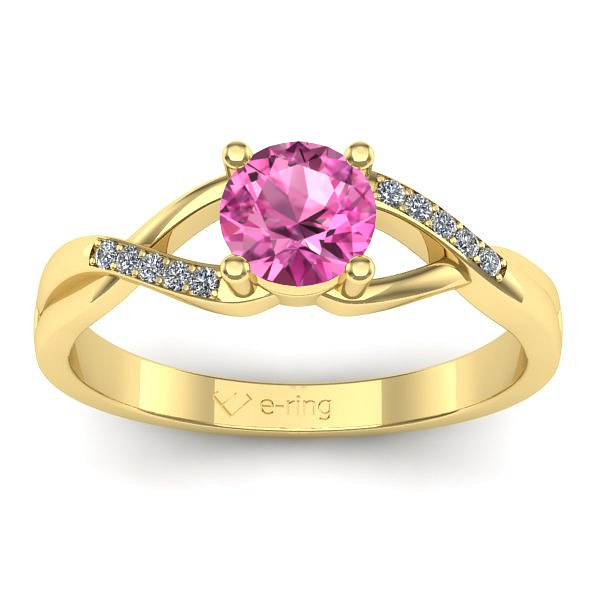 Inel cu safir roz rotund