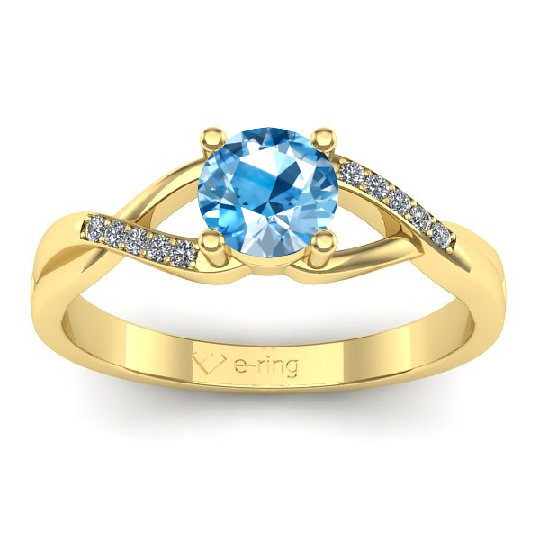 Inel de logodna cu topaz blue rotund