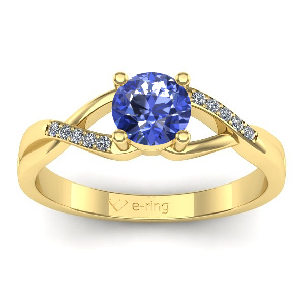 Inel de logodna cu tanzanit rotund