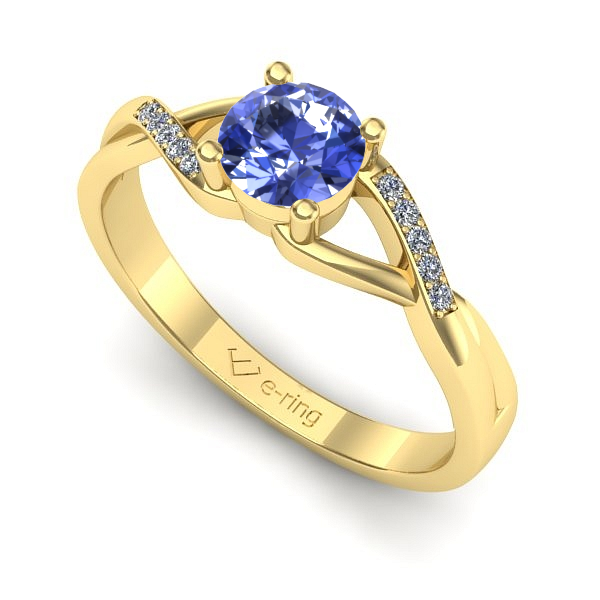 Inel din aur galben cu tanzanit