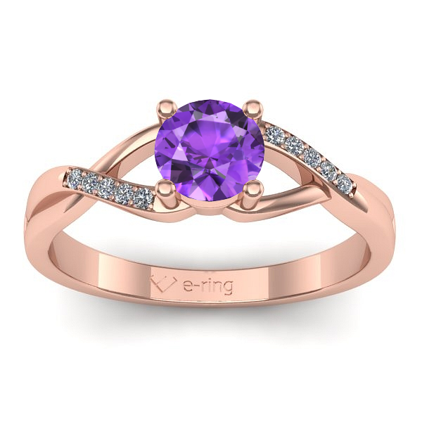 Inel cu ametist rotund