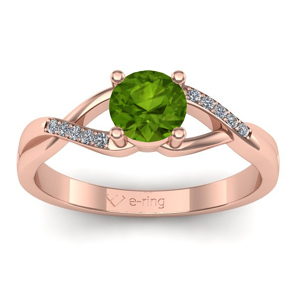 Inel de logodna cu peridot rotund