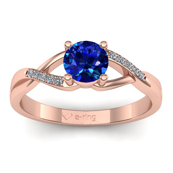 Inel logodna cu safir rotund