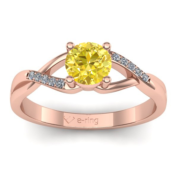 Inel de logodna cu safir galben rotund