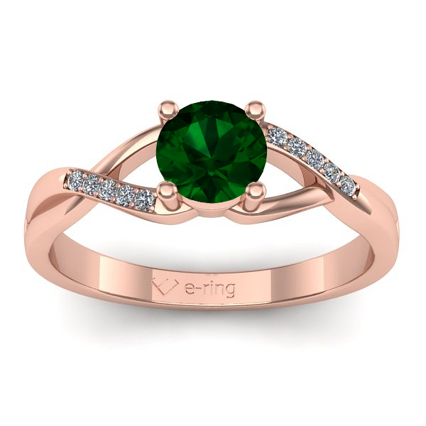 Inel cu smarald rotund