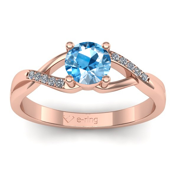 Inel logodna cu topaz blue rotund
