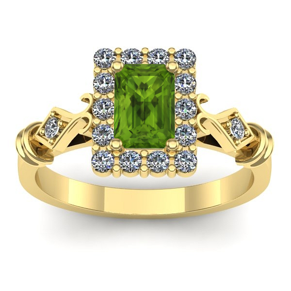 Inel logodna cu peridot dreptunghiular