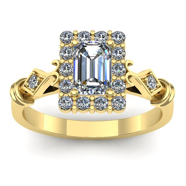 Inel logodna cu safir alb dreptunghiular