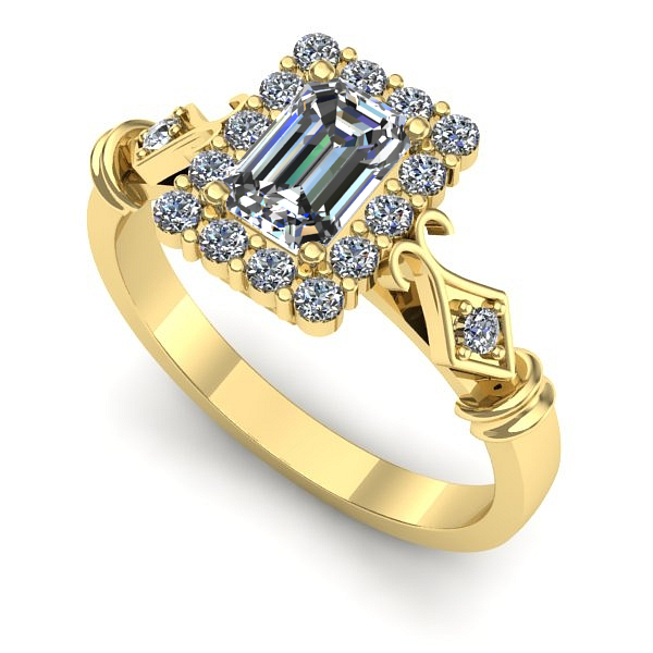 Inel logodna din aur galben cu safir alb